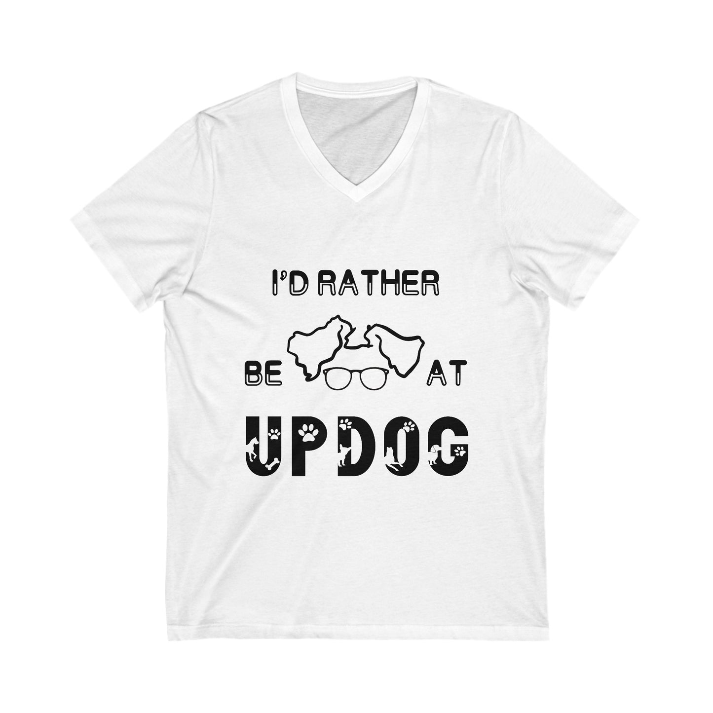 I'd Rather Be At UpDog - Unisex Jersey Short Sleeve V-Neck Tee