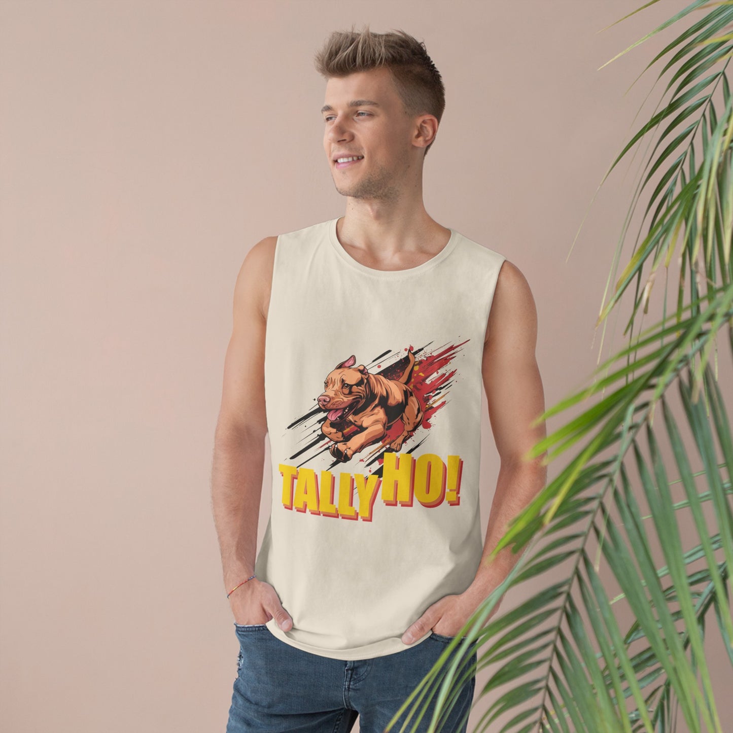 American Pit Bull Terrier - Tally Ho! A FastCAT Design - Unisex Barnard Tank Top w/ Raw Armholes