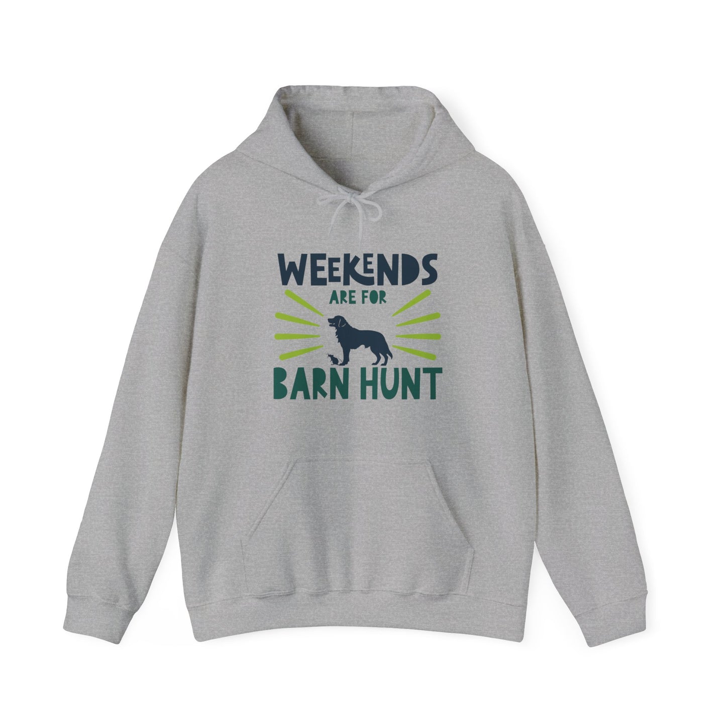 Weekends are for Barn Hunt - Hoodie, Heavy Blend For All Genders, Hooded Sweatshirt