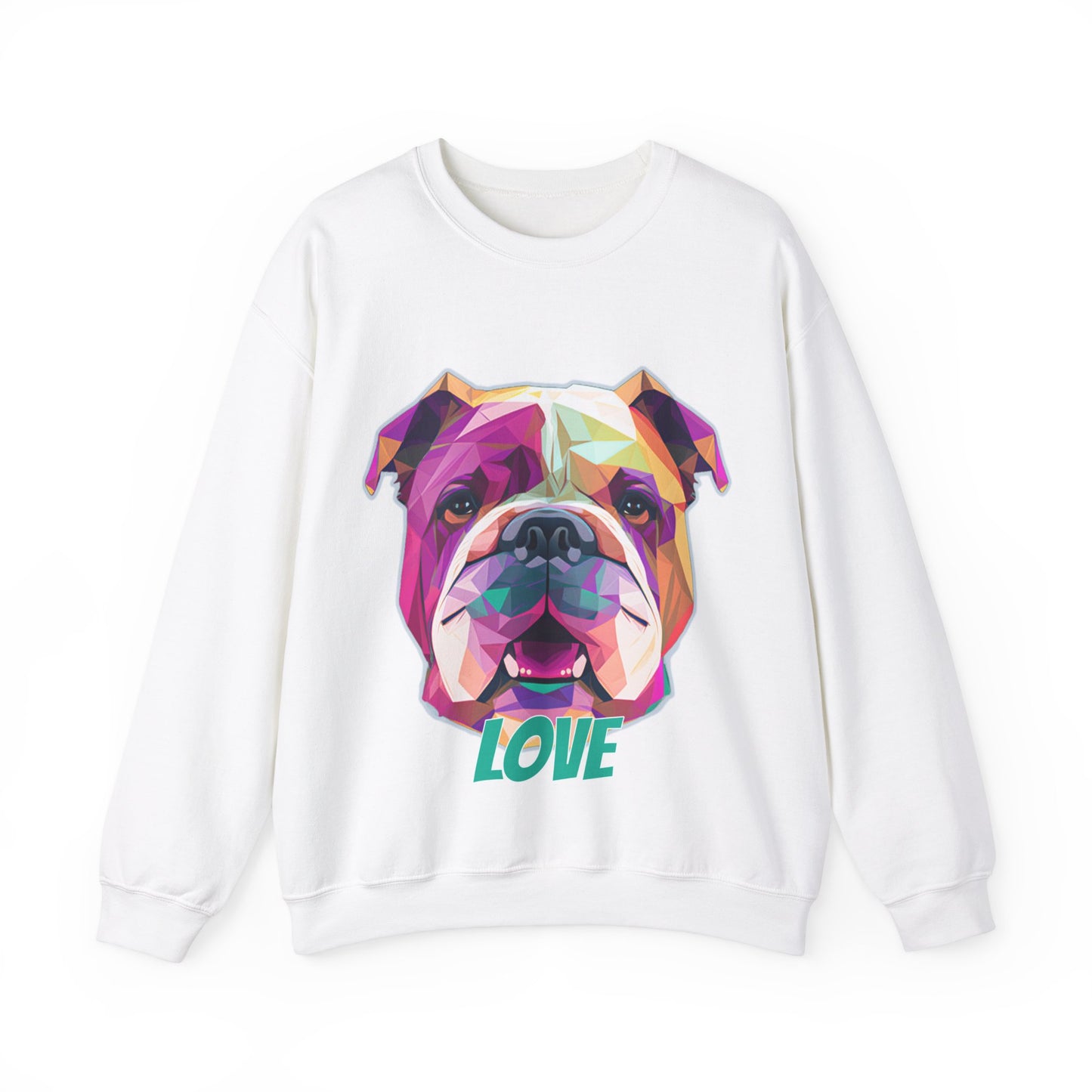 Bulldog - Low Poly LOVE  - Unisex Heavy Blend Crewneck Sweatshirt