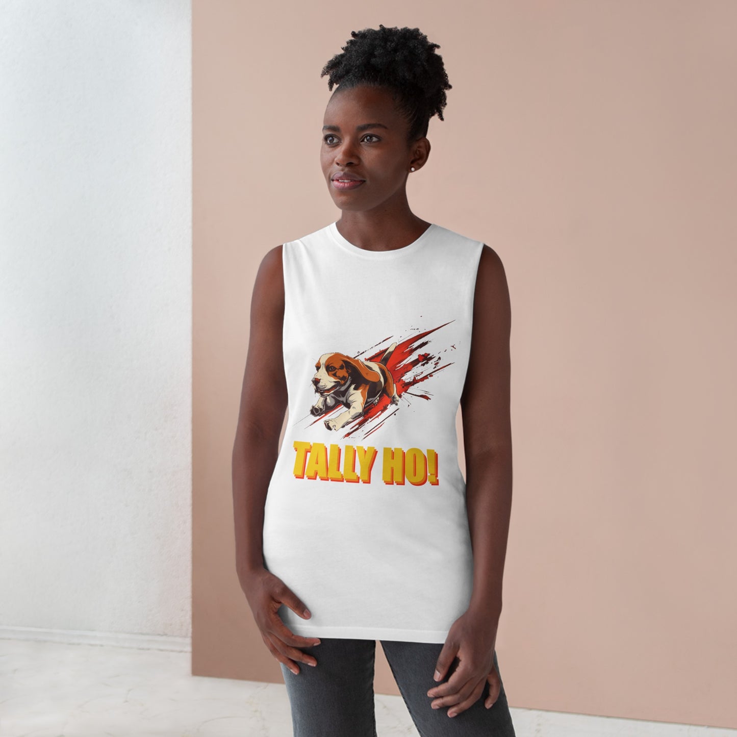 Beagle - Tally Ho! A FastCAT Design - Unisex Barnard Tank Top w/ Raw Armholes