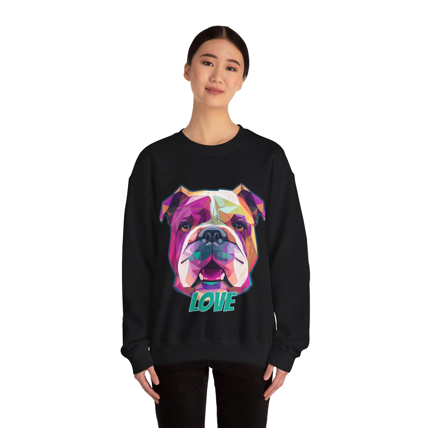 Bulldog - Low Poly LOVE  - Unisex Heavy Blend Crewneck Sweatshirt