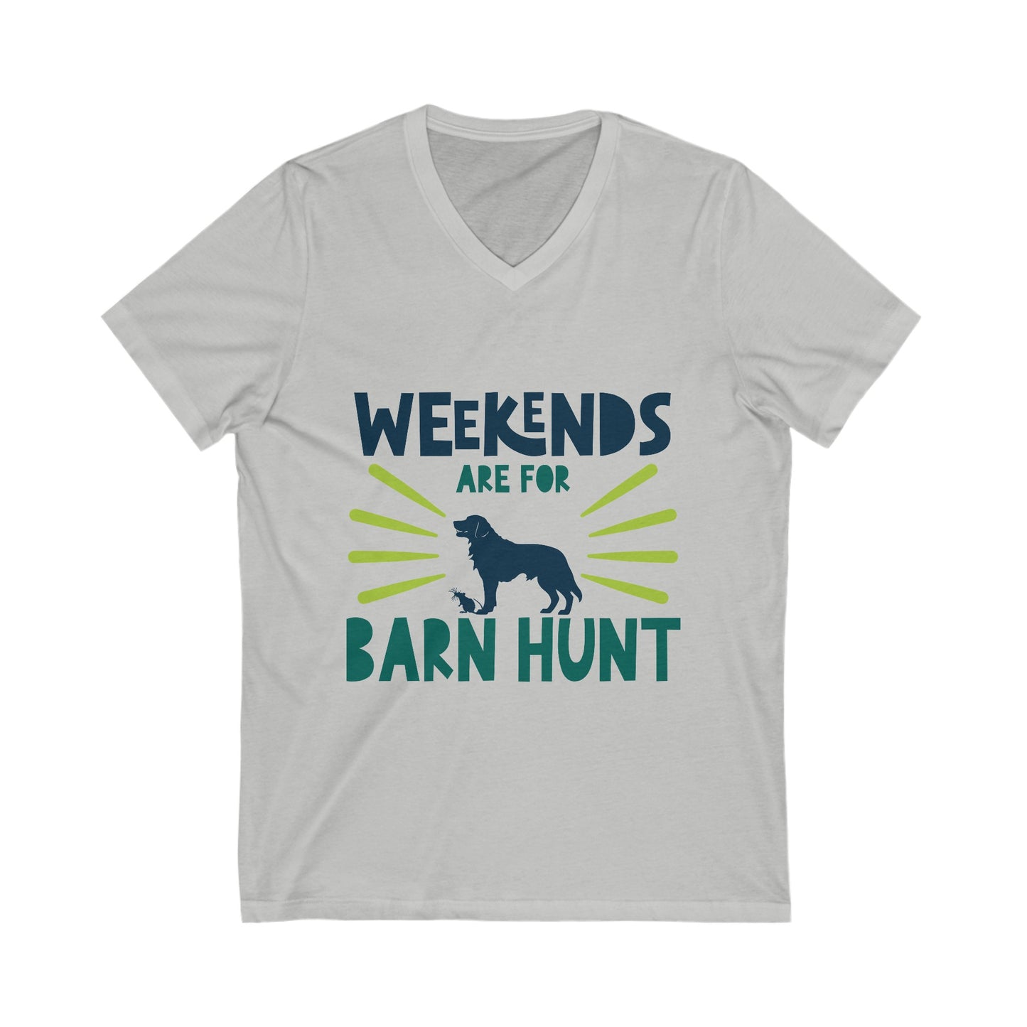 Weekends Are For Barn Hunt - V-Neck Short Sleeve T-Shirt For All Genders