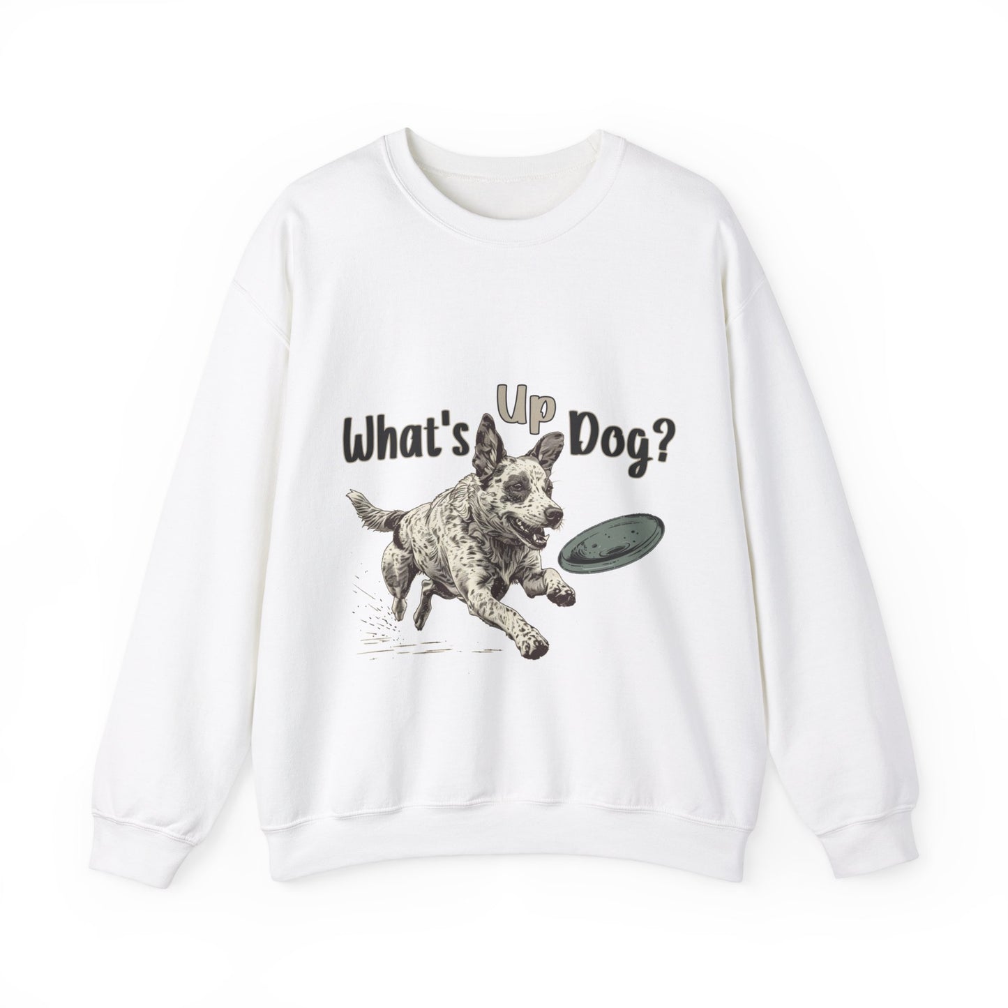 Australian Cattle Dog - What's Up Dog? Frisbee Disc Sports -  - Unisex Heavy Blend Crewneck Sweatshirt