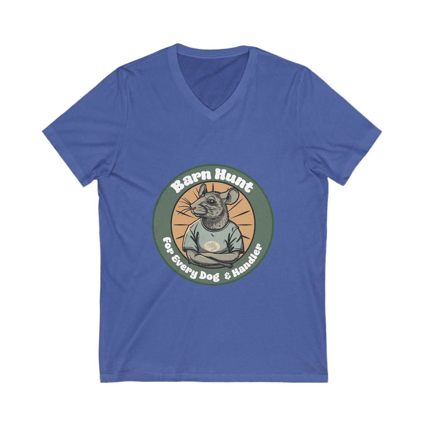 Barn Hunt For Every Dog and Handler - Unisex Jersey Short Sleeve V-Neck Tee