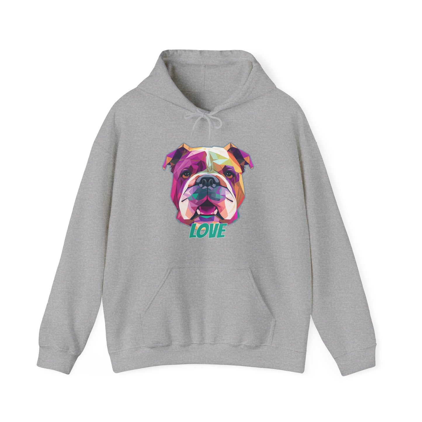 Bulldog - Low Poly LOVE  - Unisex Heavy Blend Hooded Sweatshirt