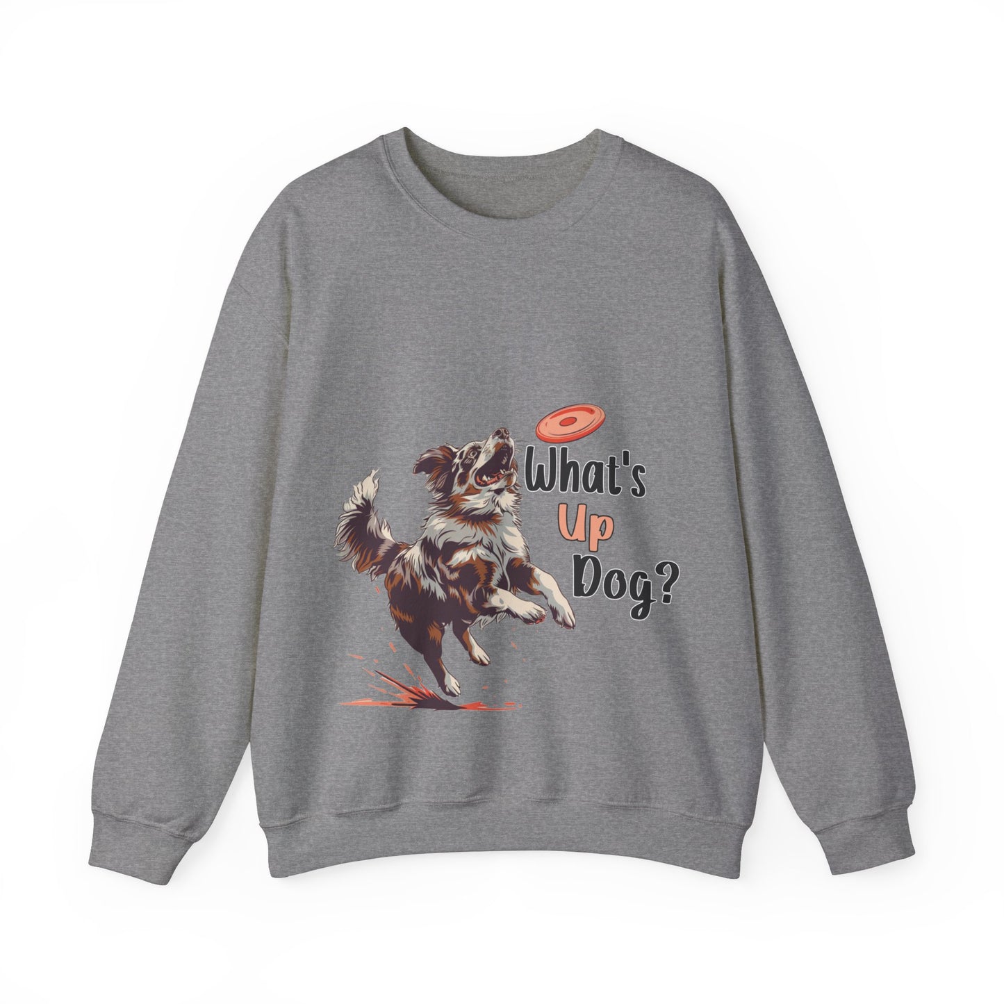 Australian Shepherd - What's Up Dog? Frisbee Disc Sports - Unisex Heavy Blend Crewneck Sweatshirt