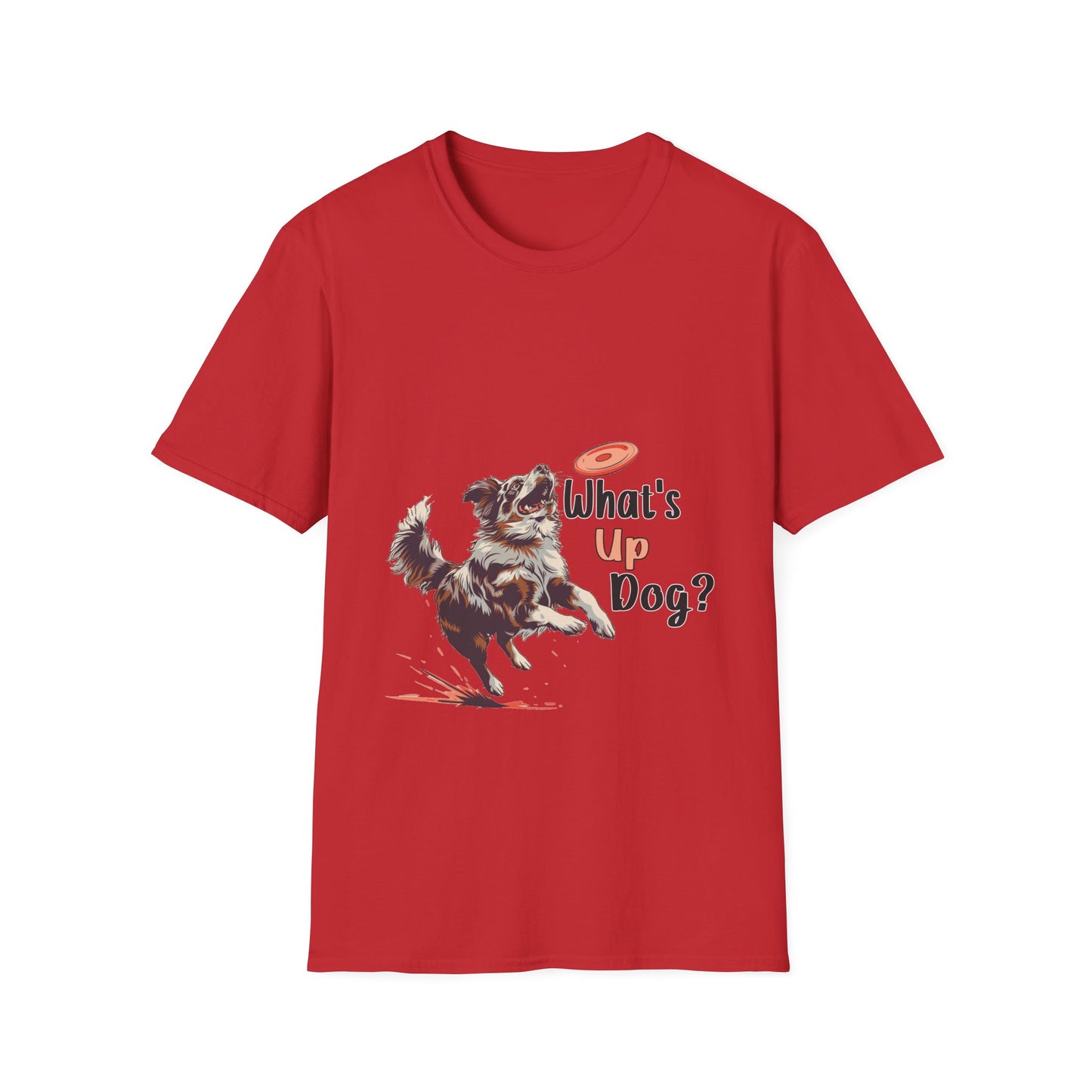 Australian Shepherd - What's Up Dog? Frisbee Disc Sports - Unisex Softstyle T-Shirt