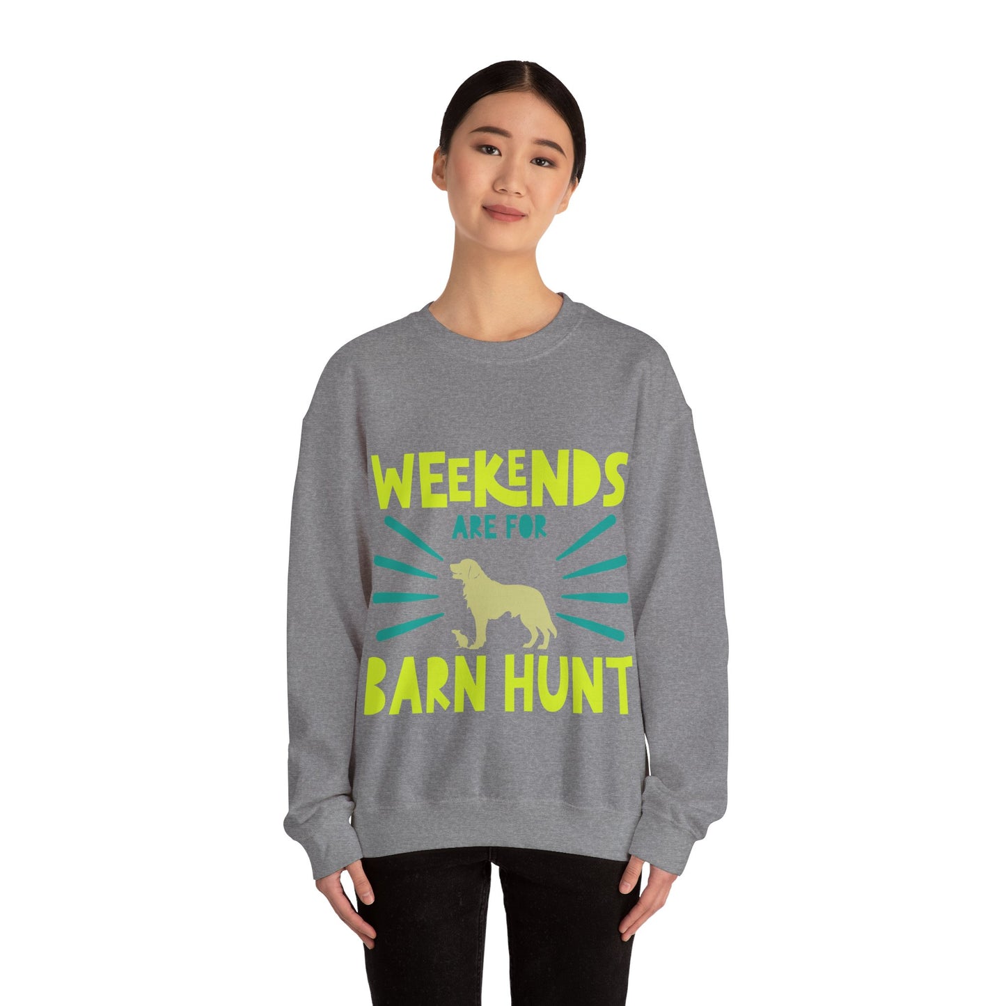 Weekends Are For Barn Hunt - Crewneck Sweatshirt, Heavy Blend, For All Genders