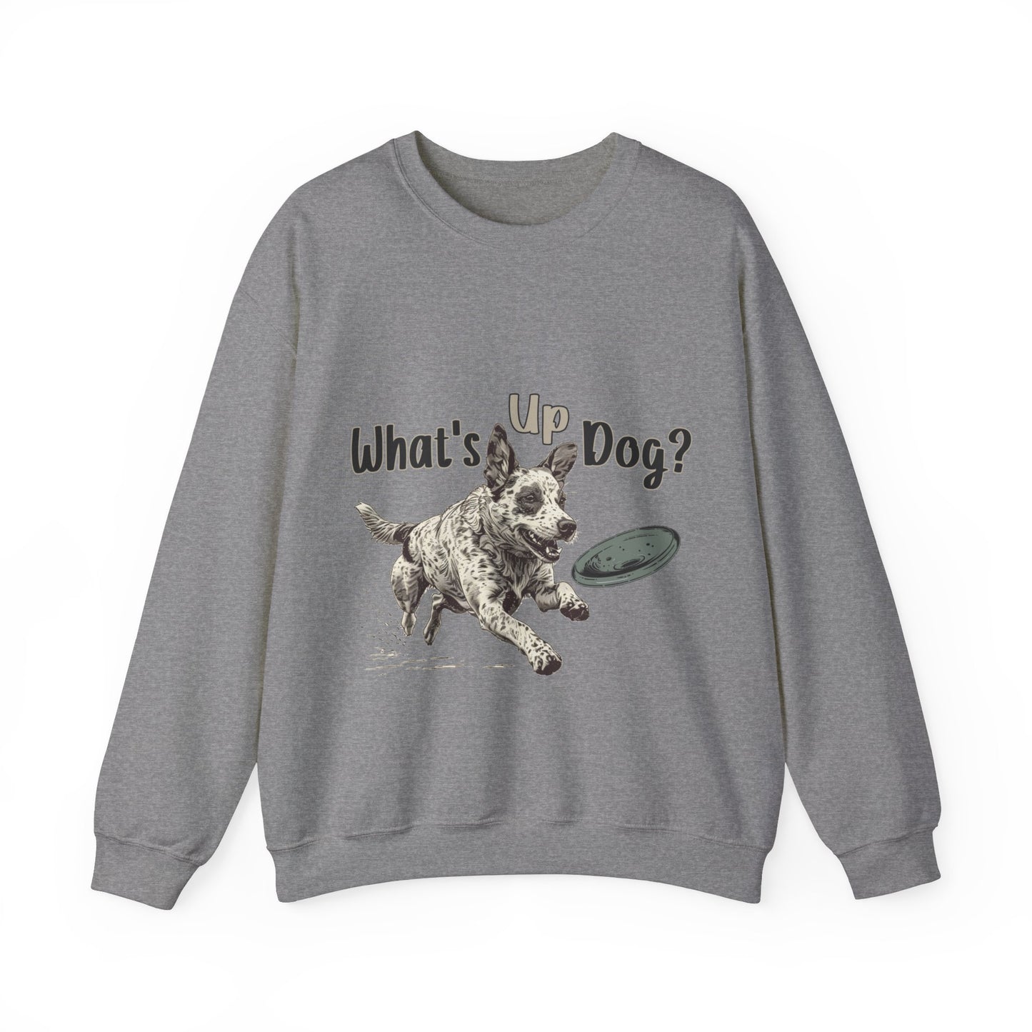 Australian Cattle Dog - What's Up Dog? Frisbee Disc Sports -  - Unisex Heavy Blend Crewneck Sweatshirt