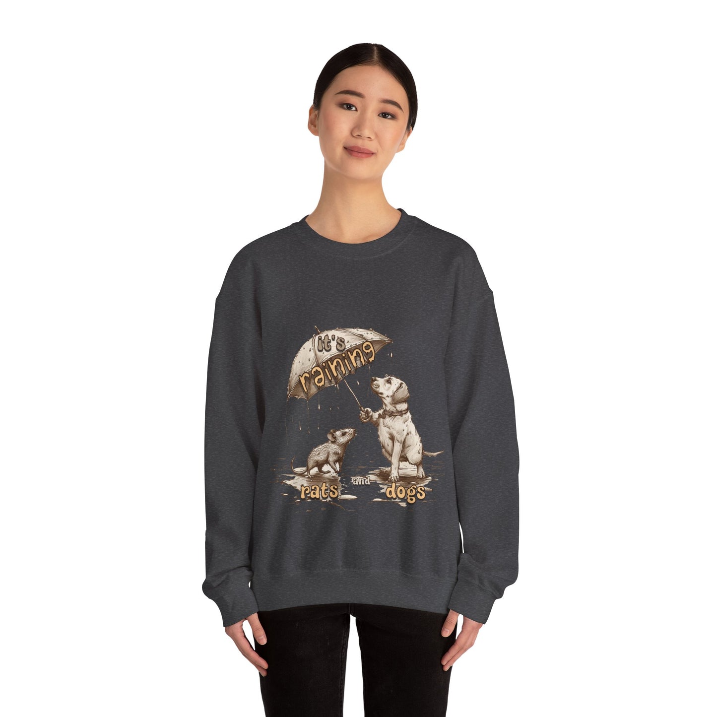 It's Raining Rats and Dogs - Unisex Heavy Blend Crewneck Sweatshirt