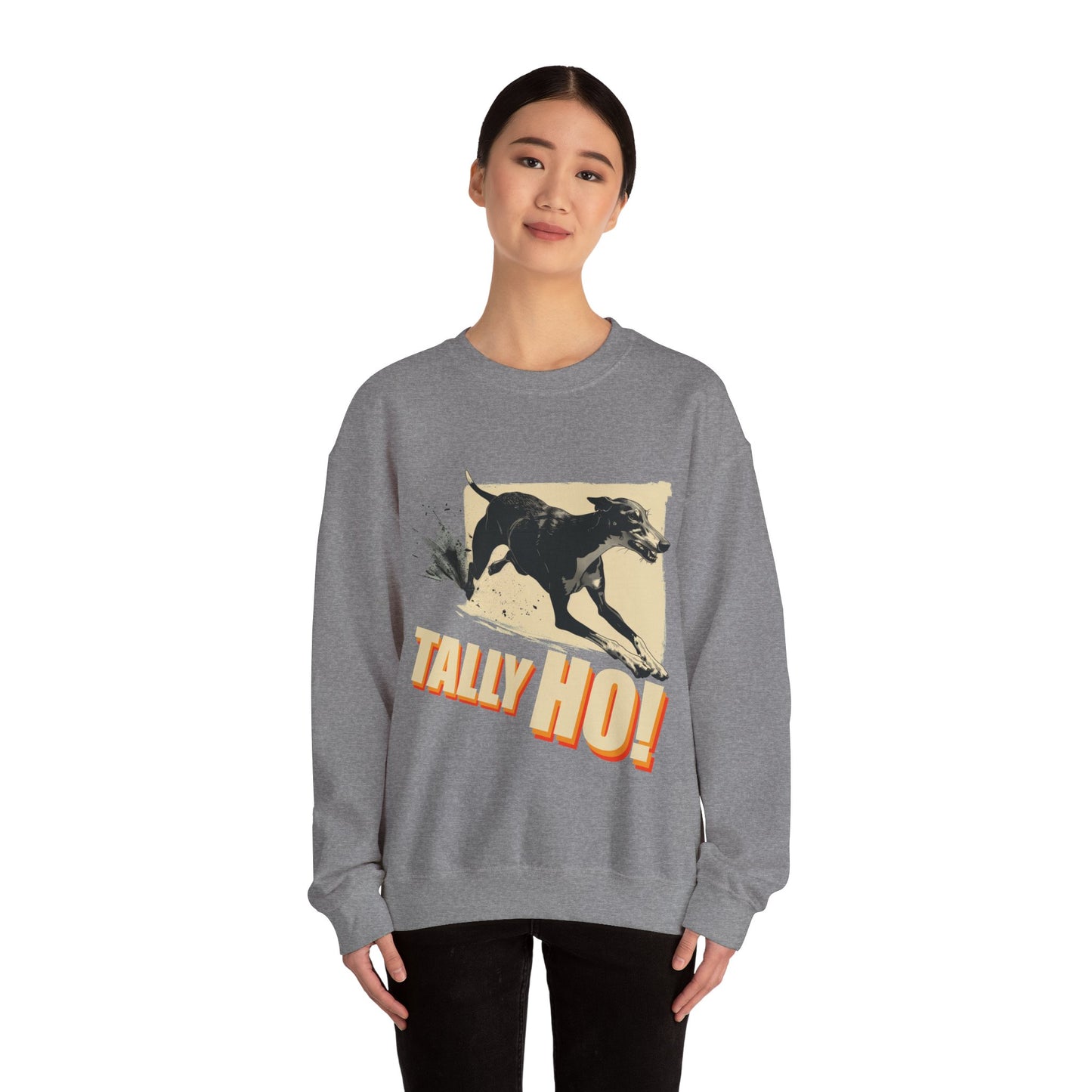 Greyhound: Tally Ho! A FastCAT Design - Unisex Heavy Blend Crewneck Sweatshirt