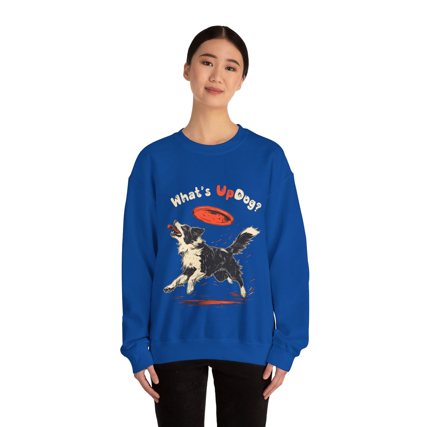 What's Up Dog? (Border Collie) - Unisex Heavy Blend Crewneck Sweatshirt