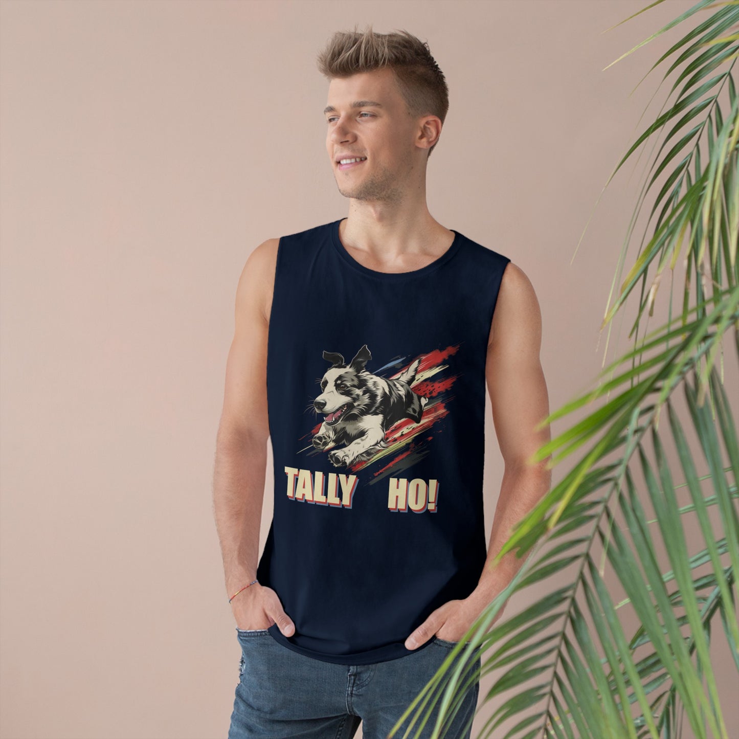 Border Collie - Tally Ho! A FastCAT Design - Unisex Barnard Tank Top w/ Raw Armholes