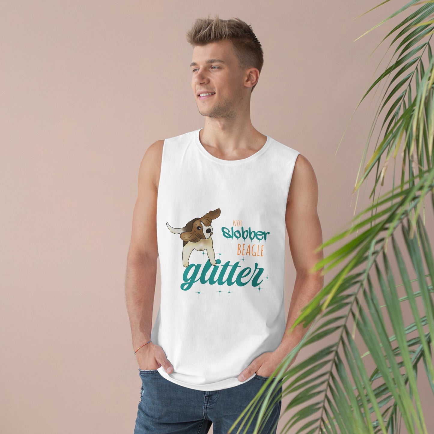 It's Not Slobber - It's Beagle Glitter - Unisex Barnard Tank Top w/ Raw Armholes