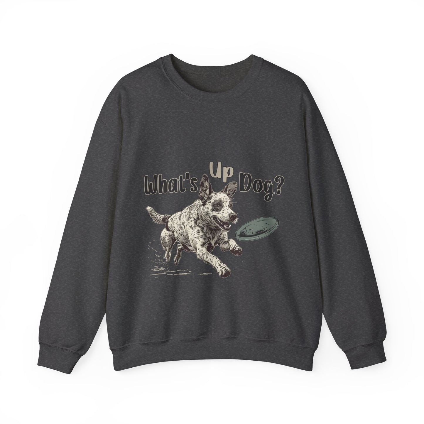 Australian Cattle Dog - What's Up Dog? Frisbee Disc Sports -  - Unisex Heavy Blend Crewneck Sweatshirt