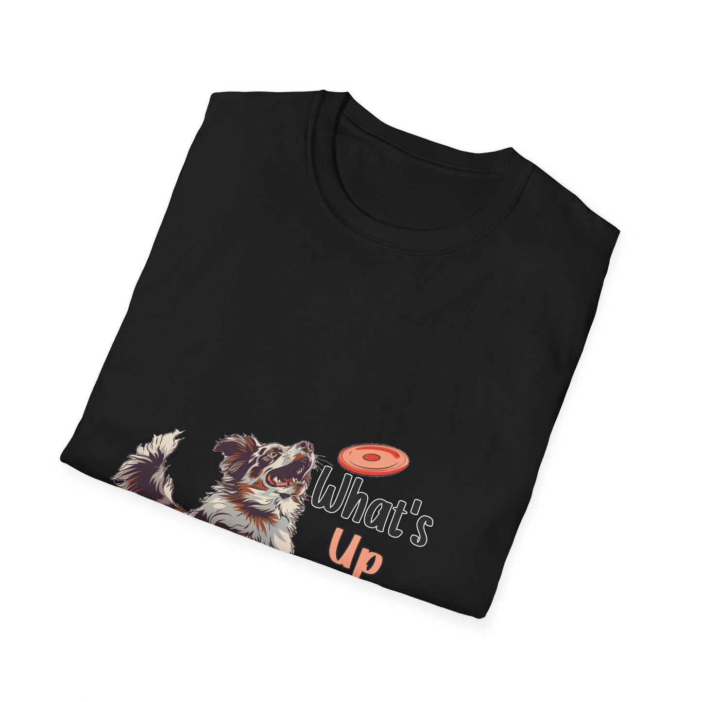 Australian Shepherd - What's Up Dog? Frisbee Disc Sports - Unisex Softstyle T-Shirt