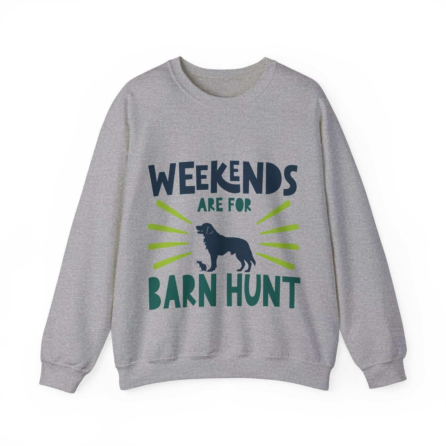 Weekends Are For Barn Hunt - Crewneck Sweatshirt, Heavy Blend, For All Genders