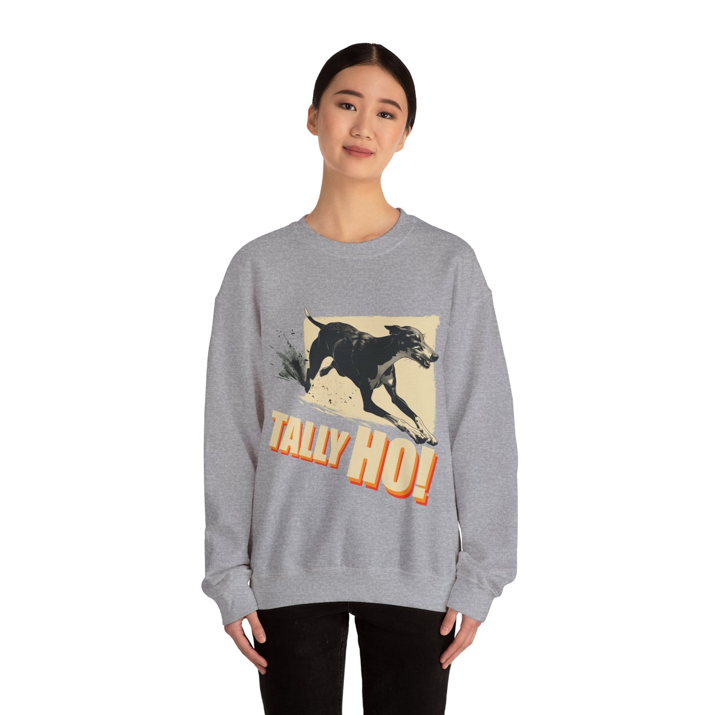 Greyhound: Tally Ho! A FastCAT Design - Unisex Heavy Blend Crewneck Sweatshirt