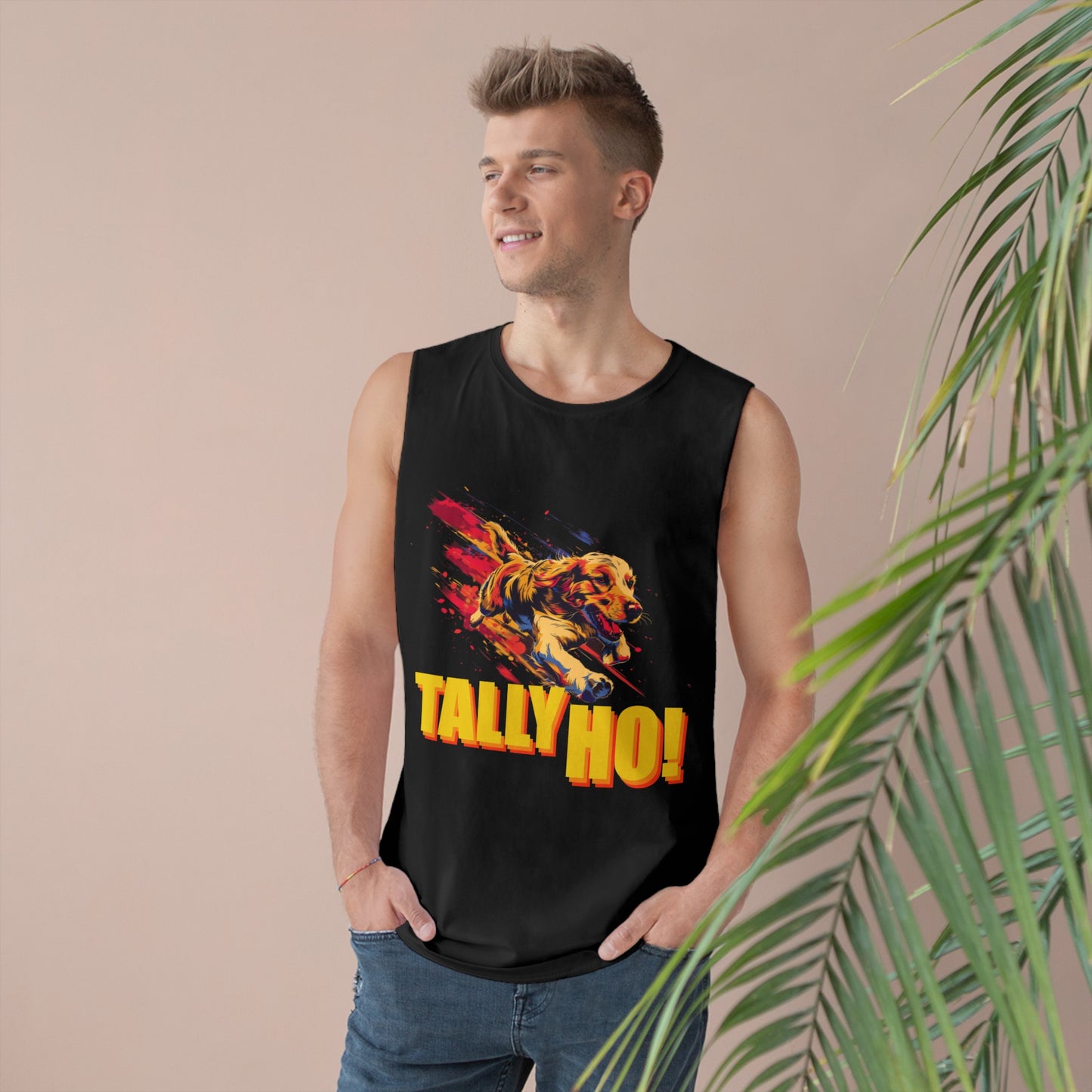 Golden Retriever - Tally Ho! A FastCAT Design - Unisex Barnard Tank Top w/ Raw Armholes