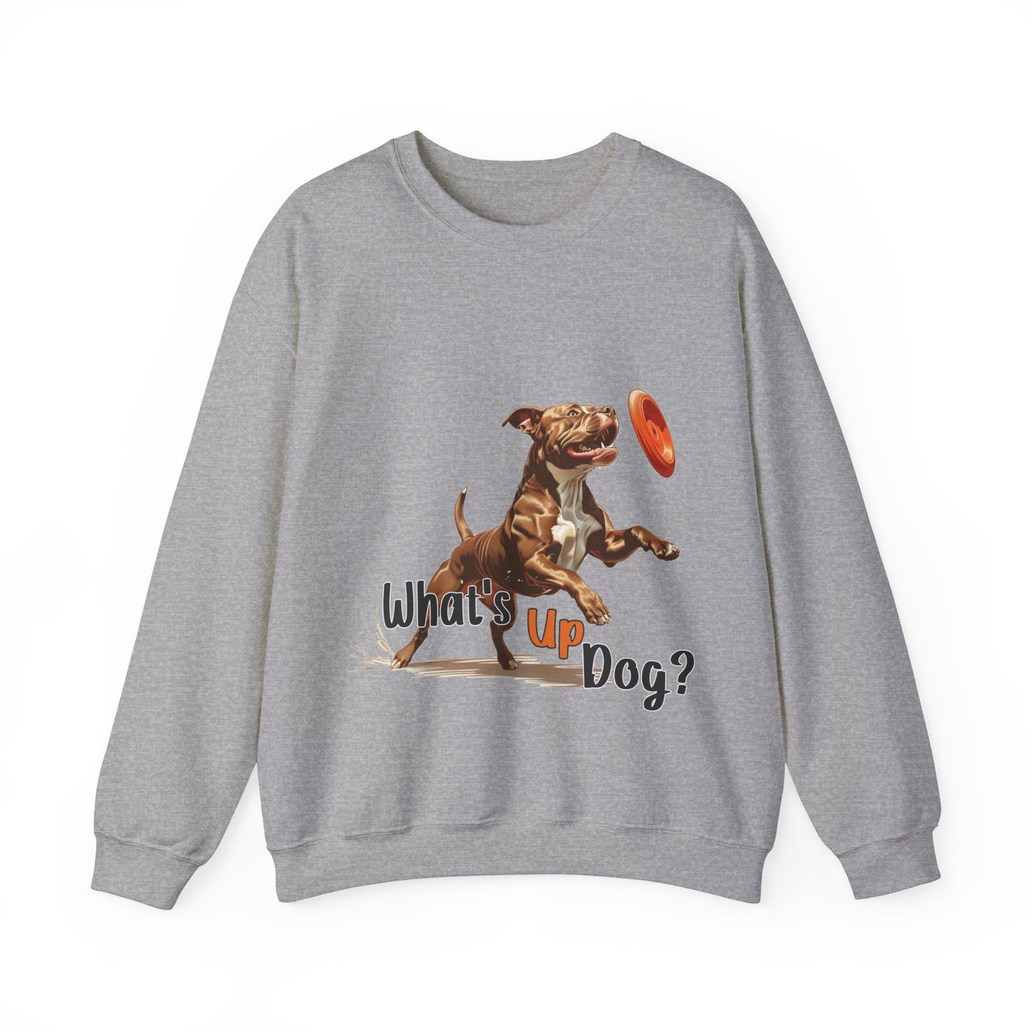 American Pit Bull Terrier - What's Up Dog? Frisbee Disc Sports - Unisex Heavy Blend Crewneck Sweatshirt