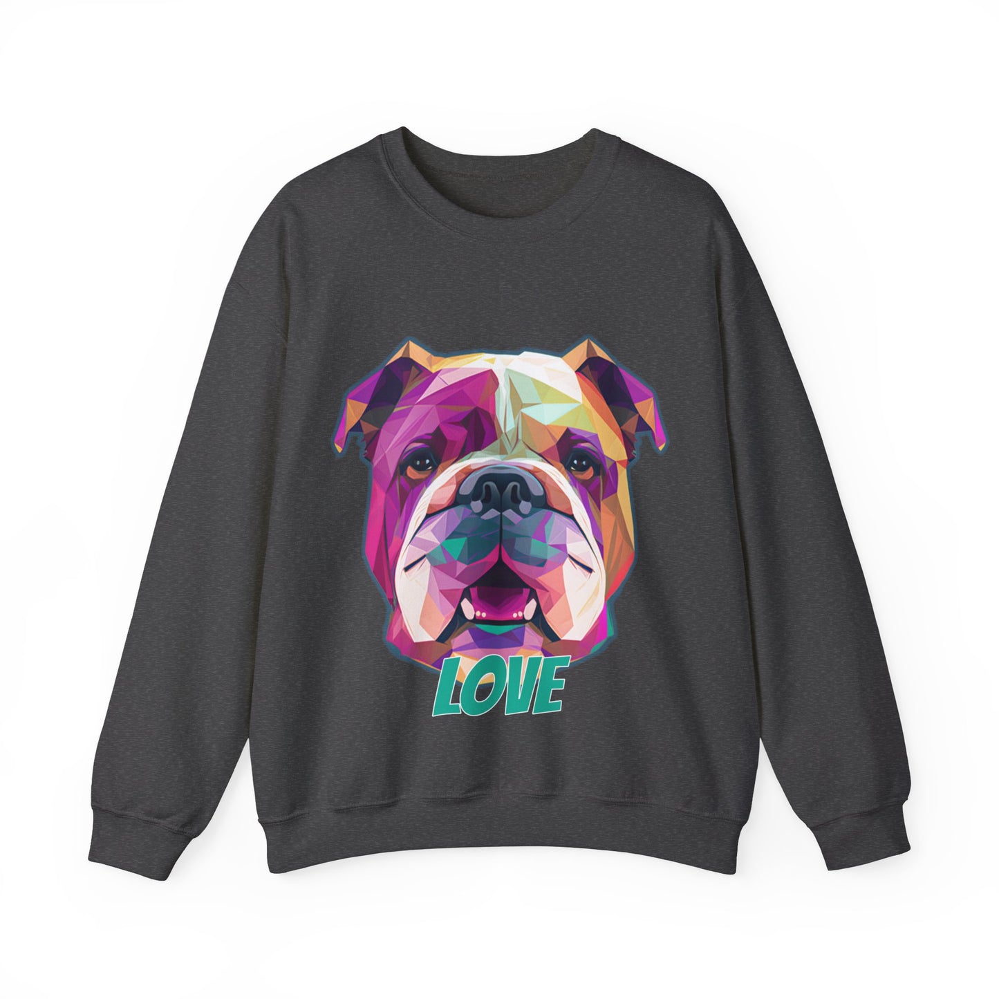 Bulldog - Low Poly LOVE  - Unisex Heavy Blend Crewneck Sweatshirt