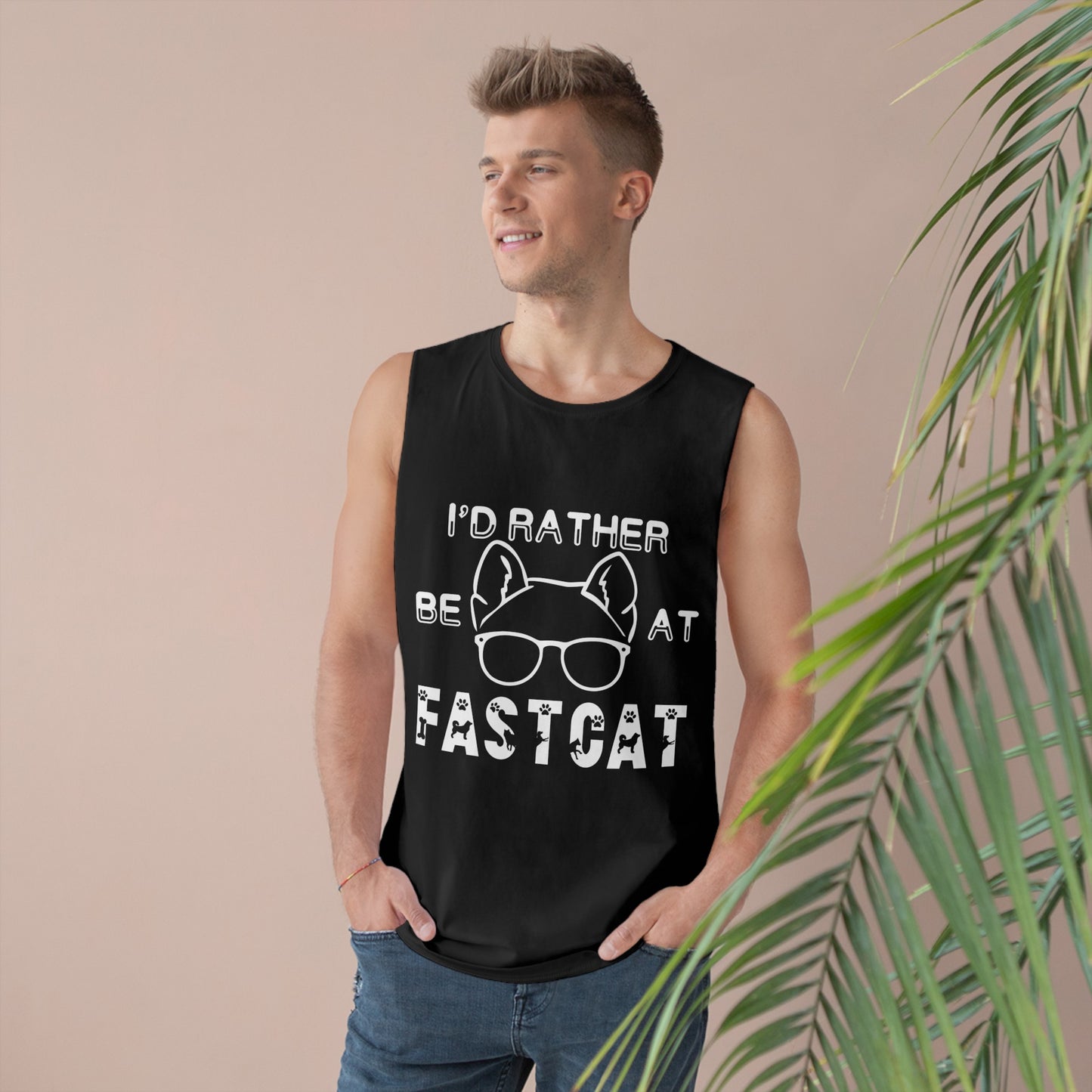 I'd Rather Be At FastCAT - Unisex Barnard Tank Top w/ Raw Armholes