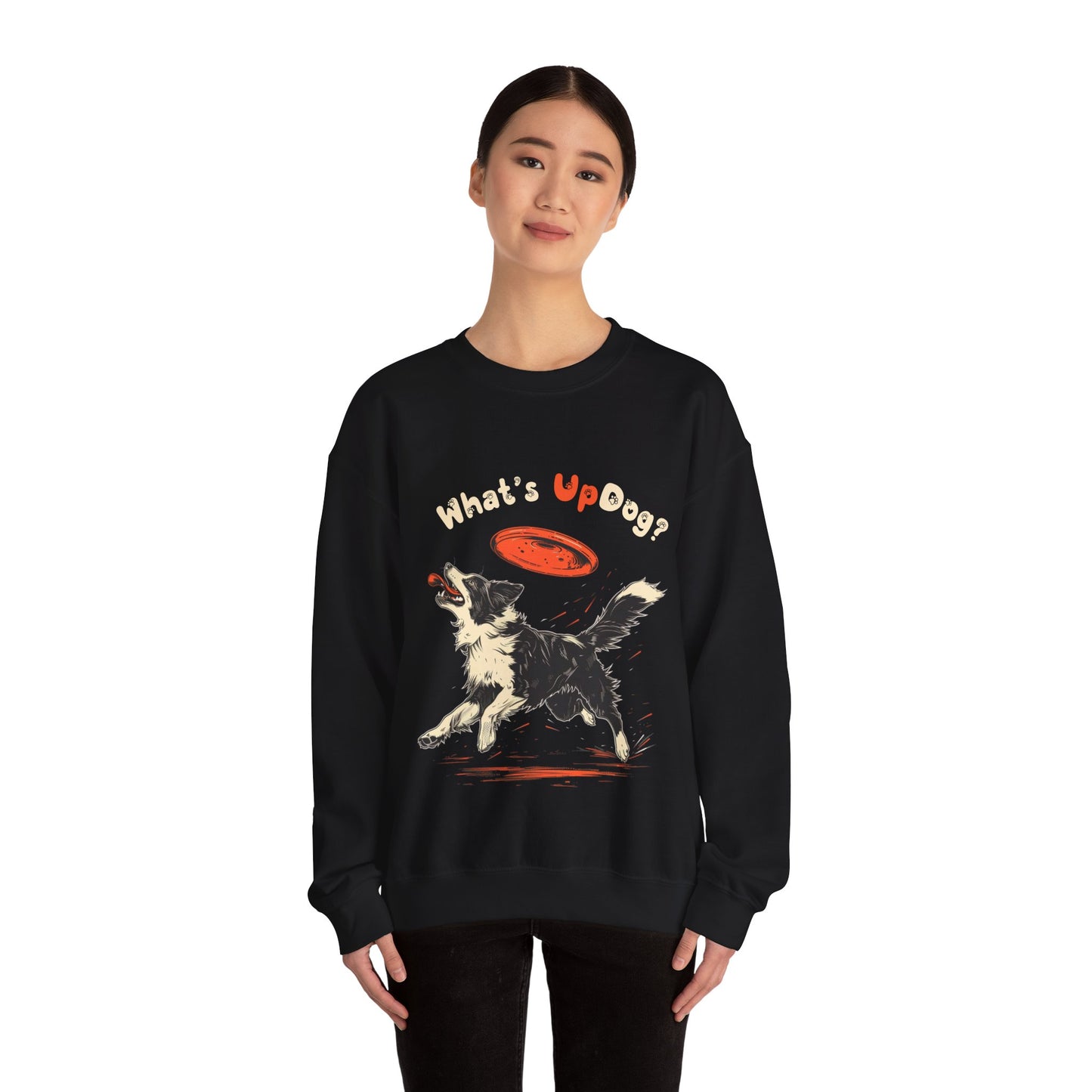 What's Up Dog? (Border Collie) - Unisex Heavy Blend Crewneck Sweatshirt