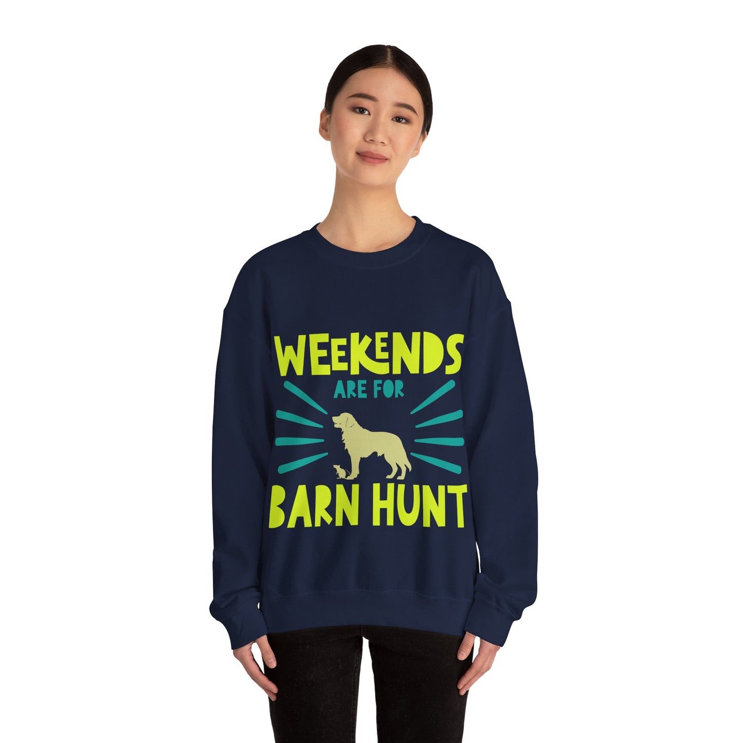 Weekends Are For Barn Hunt - Crewneck Sweatshirt, Heavy Blend, For All Genders