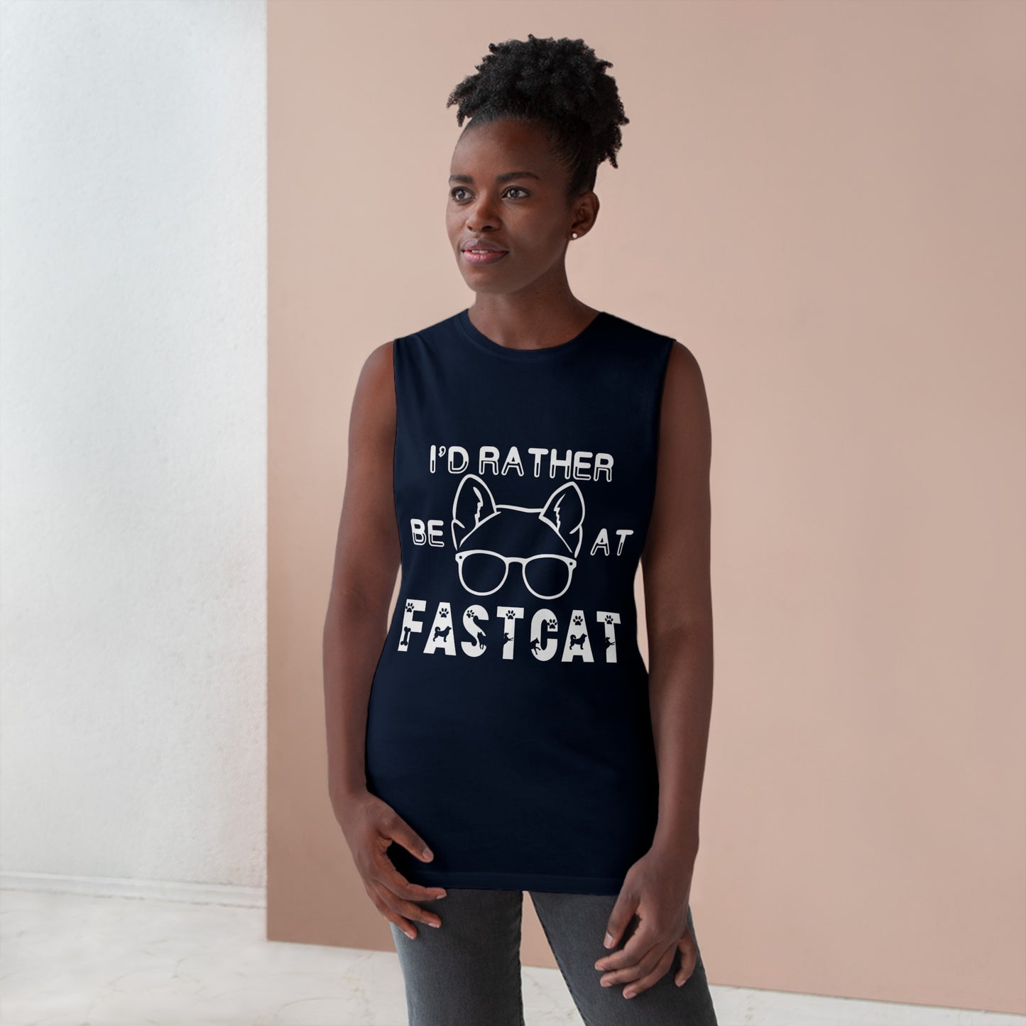 I'd Rather Be At FastCAT - Unisex Barnard Tank Top w/ Raw Armholes