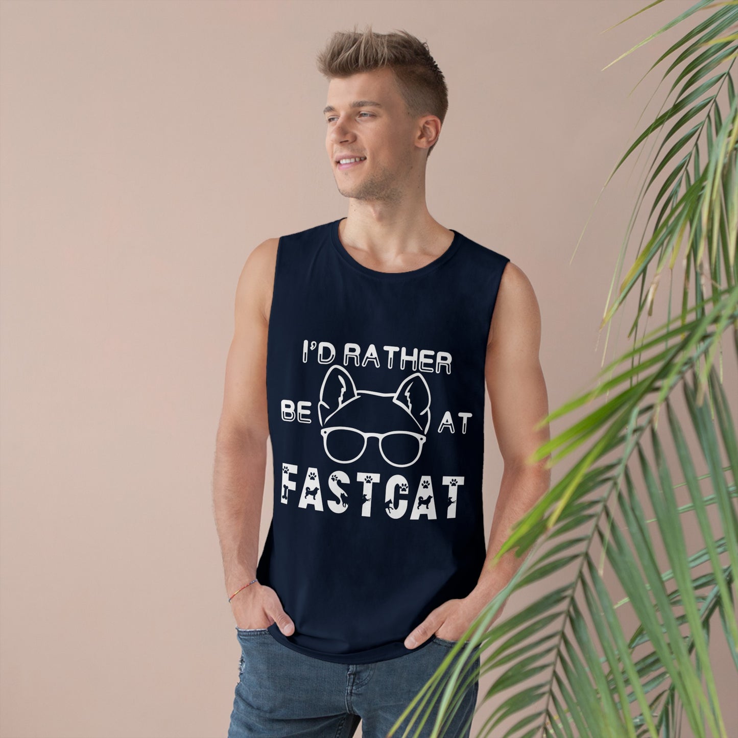 I'd Rather Be At FastCAT - Unisex Barnard Tank Top w/ Raw Armholes