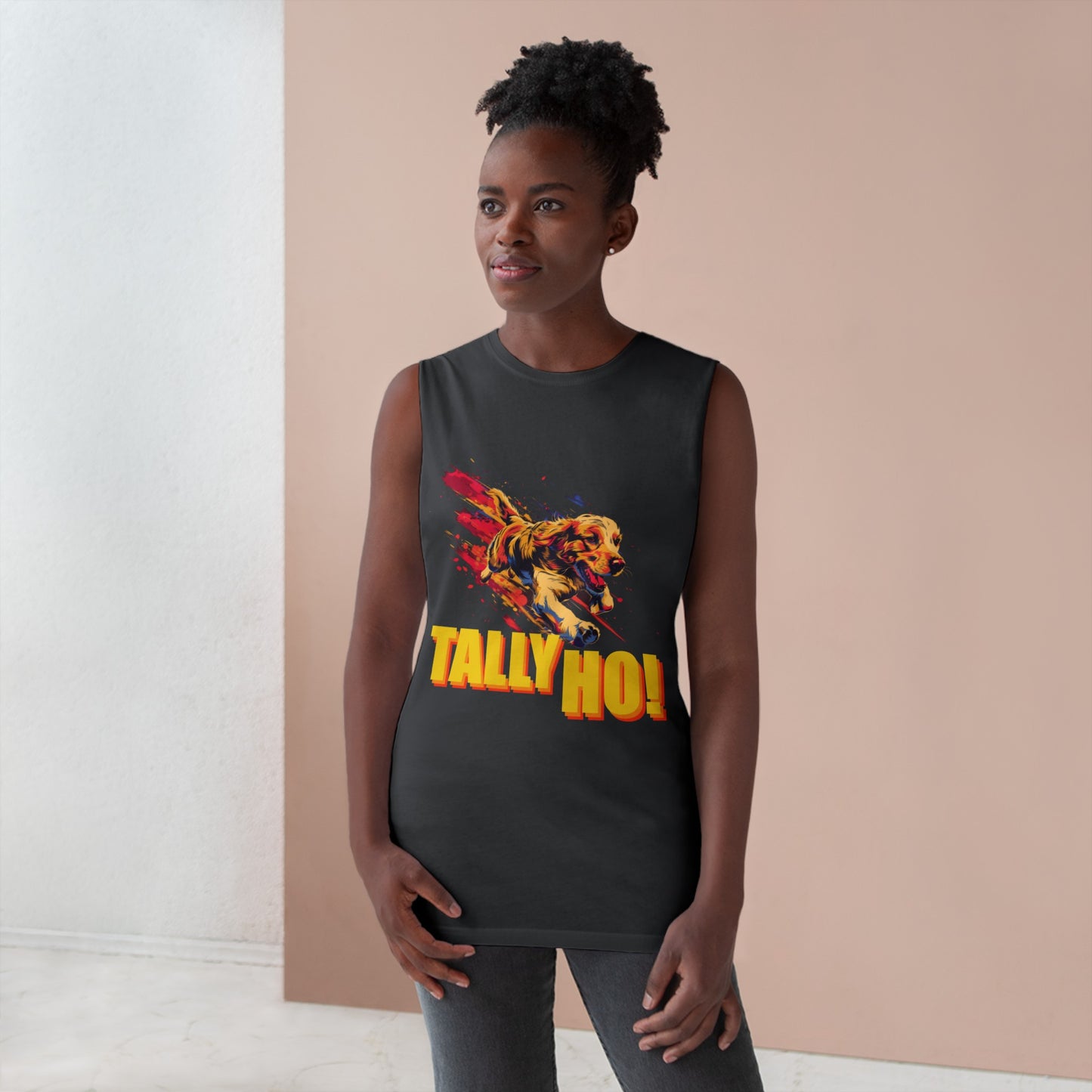 Golden Retriever - Tally Ho! A FastCAT Design - Unisex Barnard Tank Top w/ Raw Armholes