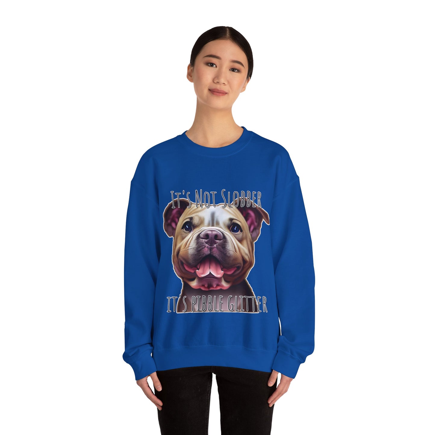 It's Not Slobber, It's Pibble Glitter (American Pit Bull Terrier / Pittie) - Unisex Heavy Blend Crewneck Sweatshirt