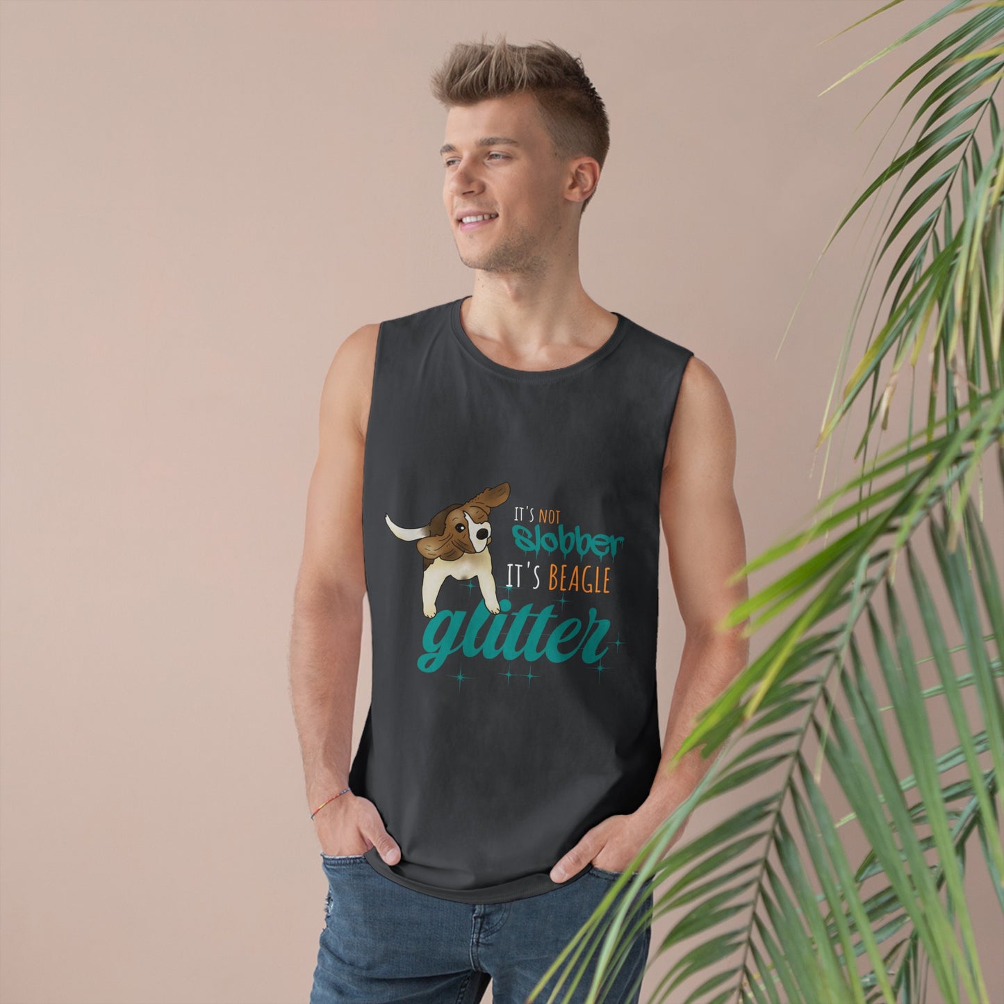 It's Not Slobber - It's Beagle Glitter - Unisex Barnard Tank Top w/ Raw Armholes