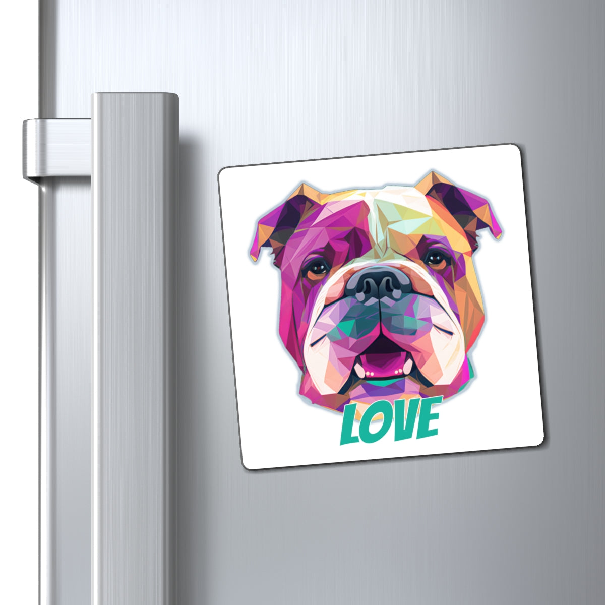 Bulldog - Low Poly LOVE - Square Magnets