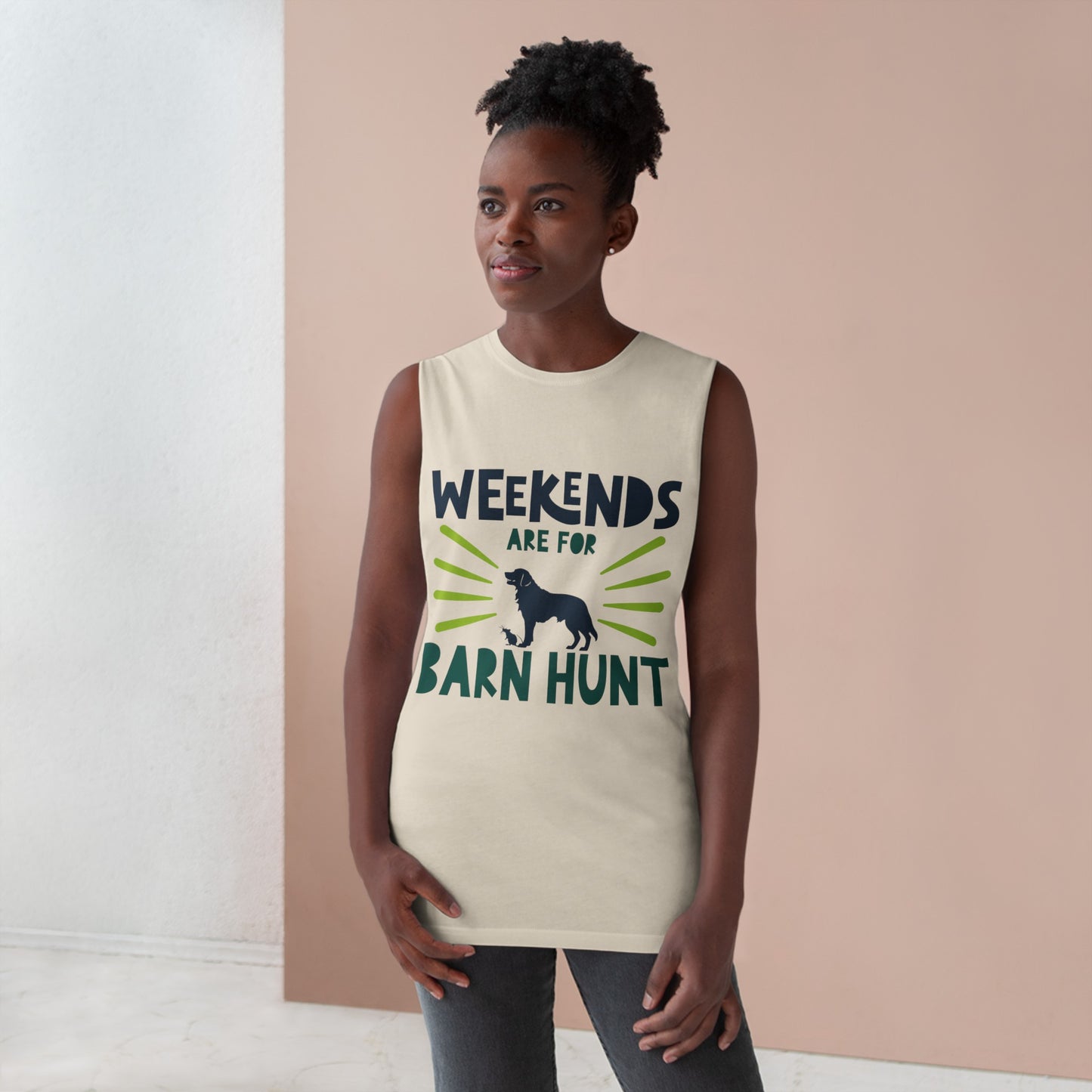 Weekends Are For Barn Hunt - Barnard Tank Top w/ Raw Armholes For All Genders