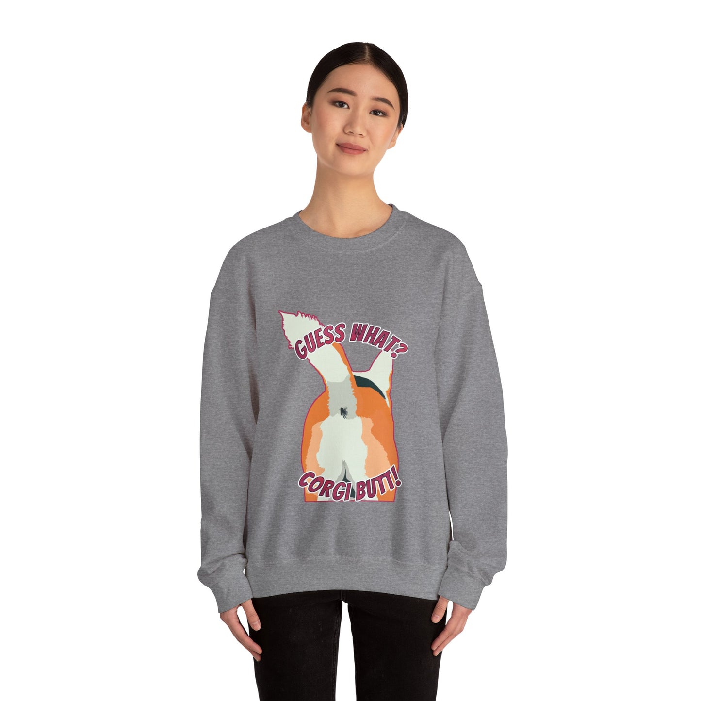 Guess What? Corgi Butt! - Unisex Heavy Blend Crewneck Sweatshirt