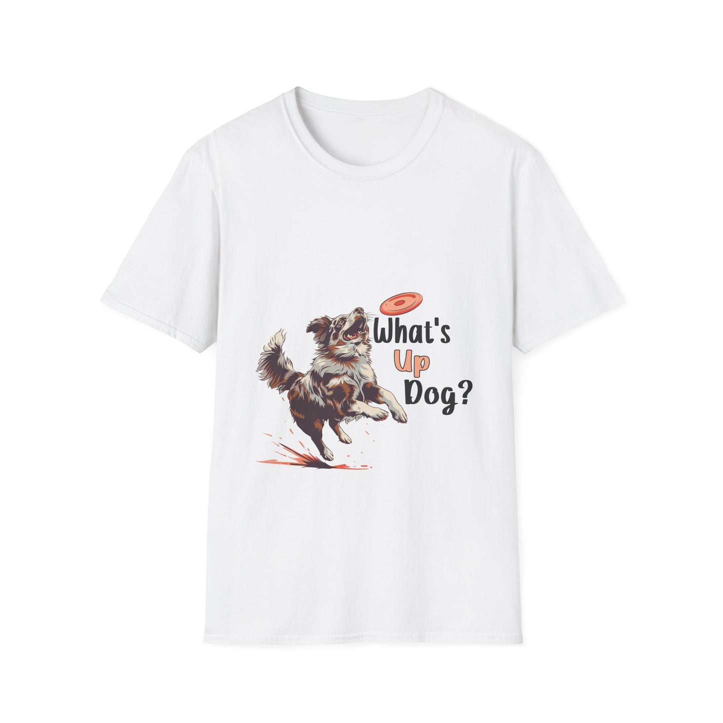 Australian Shepherd - What's Up Dog? Frisbee Disc Sports - Unisex Softstyle T-Shirt