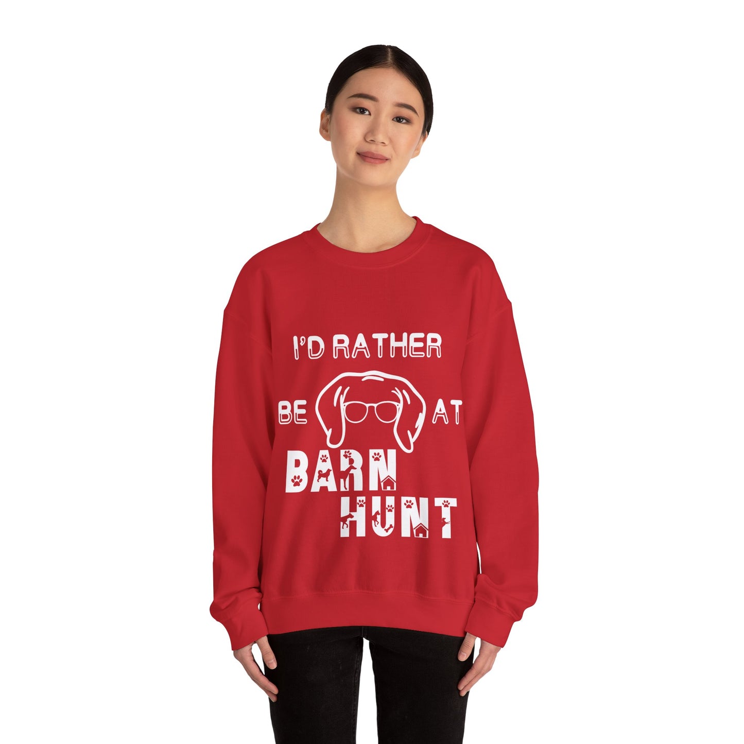 I'd Rather Be At Barn Hunt - Unisex Heavy Blend Crewneck Sweatshirt