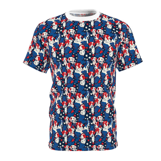 Patriotic Dog Lover - Unisex Cut & Sew Tee (AOP)