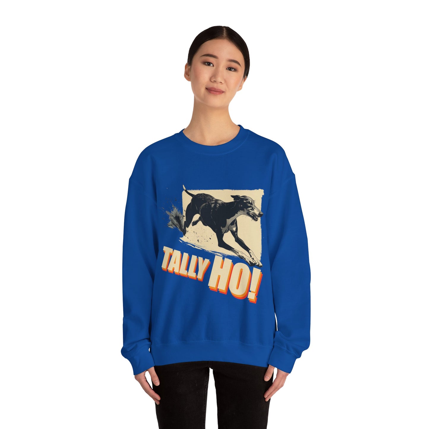 Greyhound: Tally Ho! A FastCAT Design - Unisex Heavy Blend Crewneck Sweatshirt