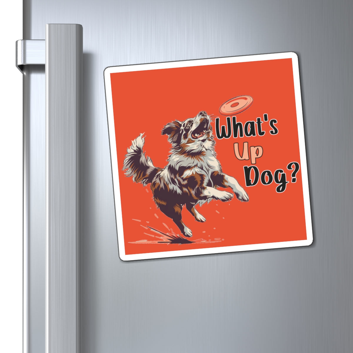 Australian Shepherd - What's Up Dog? Frisbee Disc Sports - Square Magnets