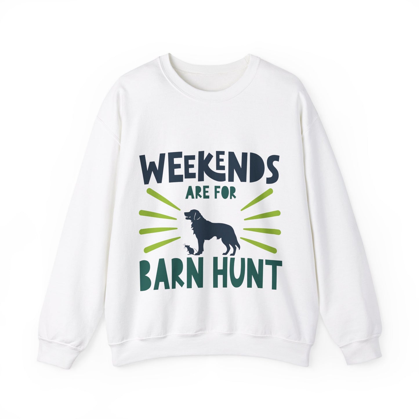 Weekends Are For Barn Hunt - Crewneck Sweatshirt, Heavy Blend, For All Genders