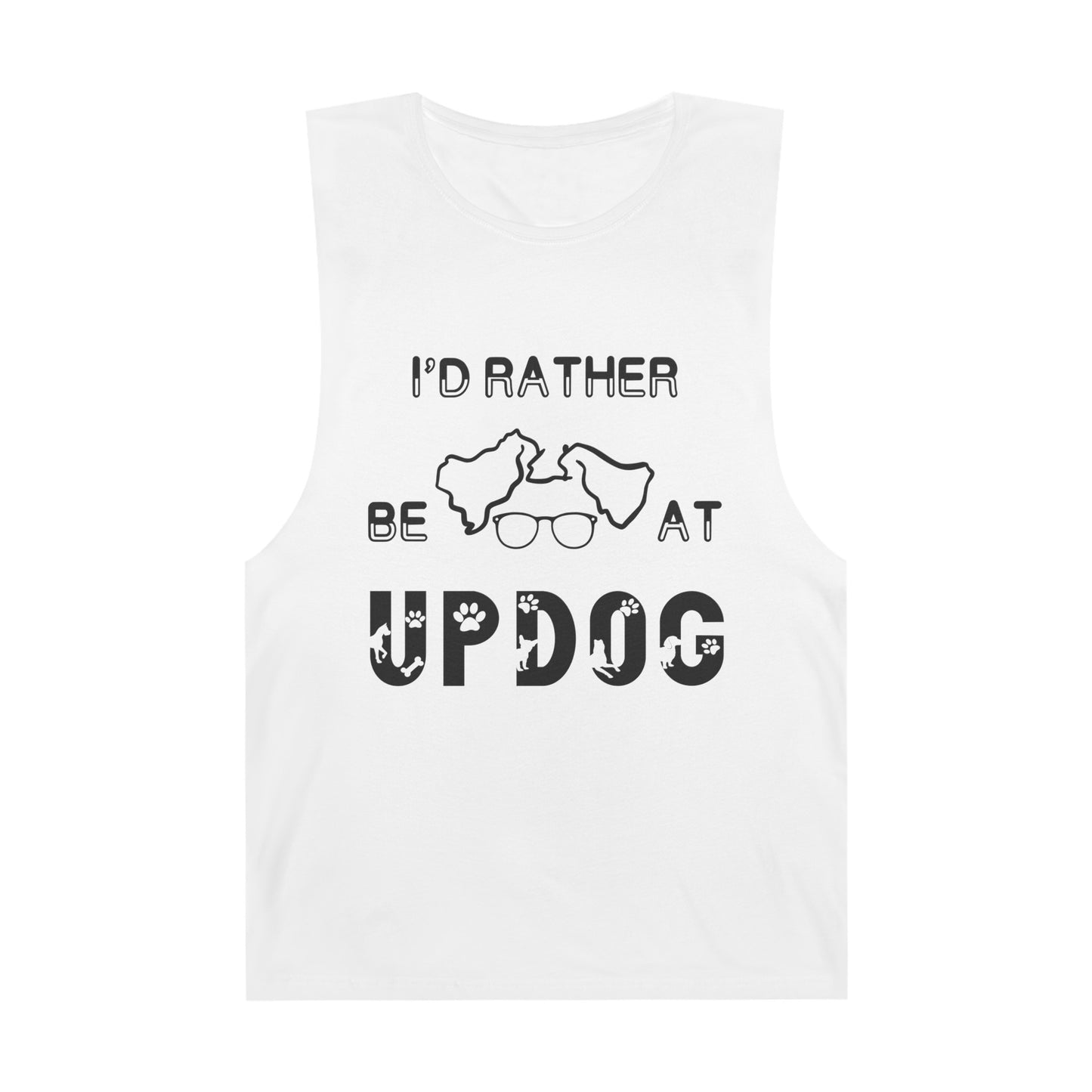 I'd Rather Be At UpDog - Unisex Barnard Tank Top w/ Raw Armholes