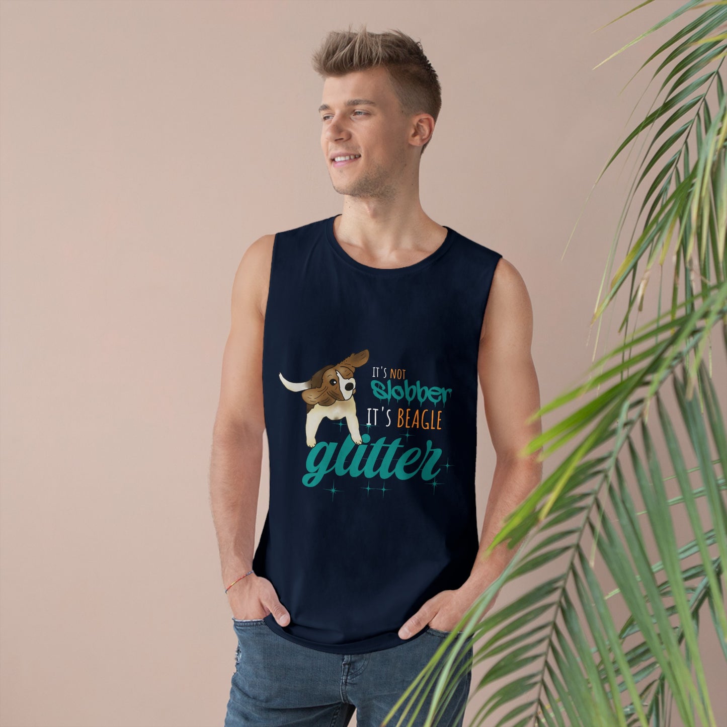 It's Not Slobber - It's Beagle Glitter - Unisex Barnard Tank Top w/ Raw Armholes