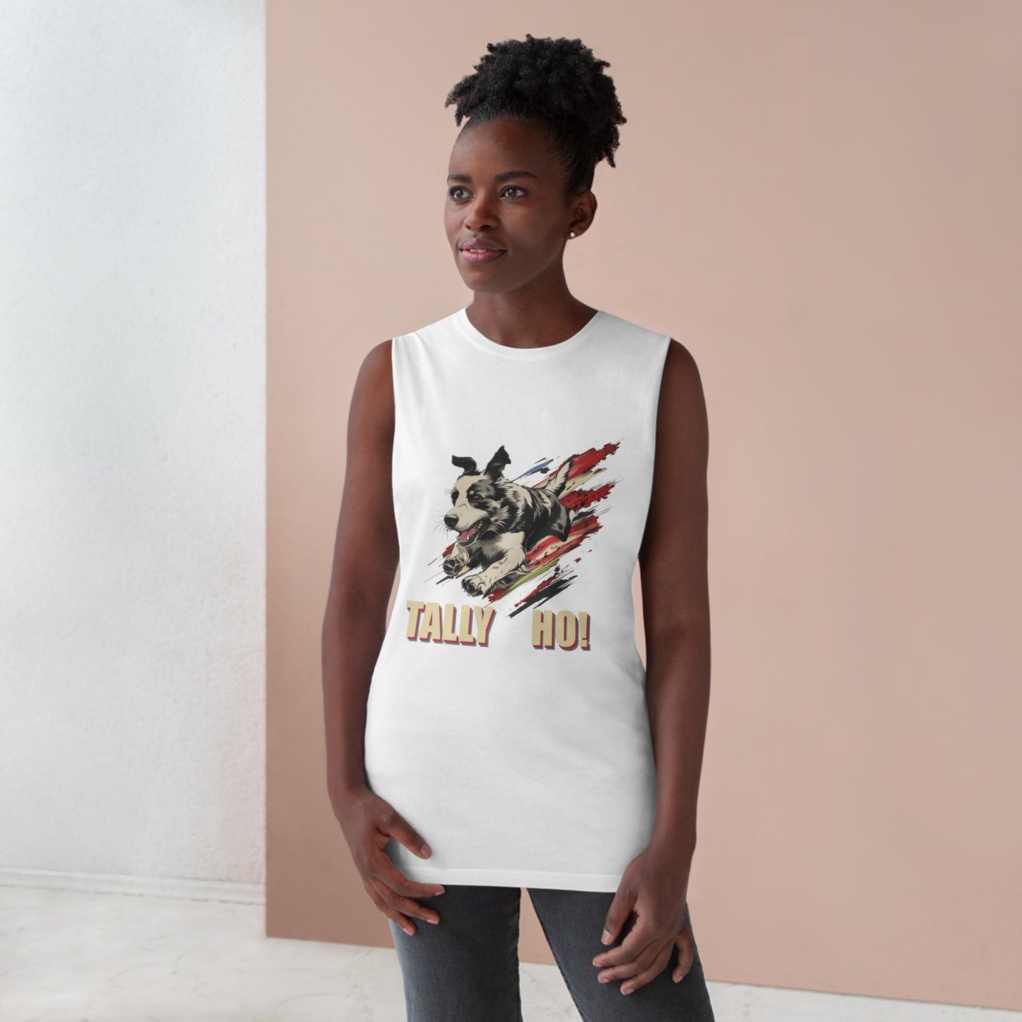 Border Collie - Tally Ho! A FastCAT Design - Unisex Barnard Tank Top w/ Raw Armholes