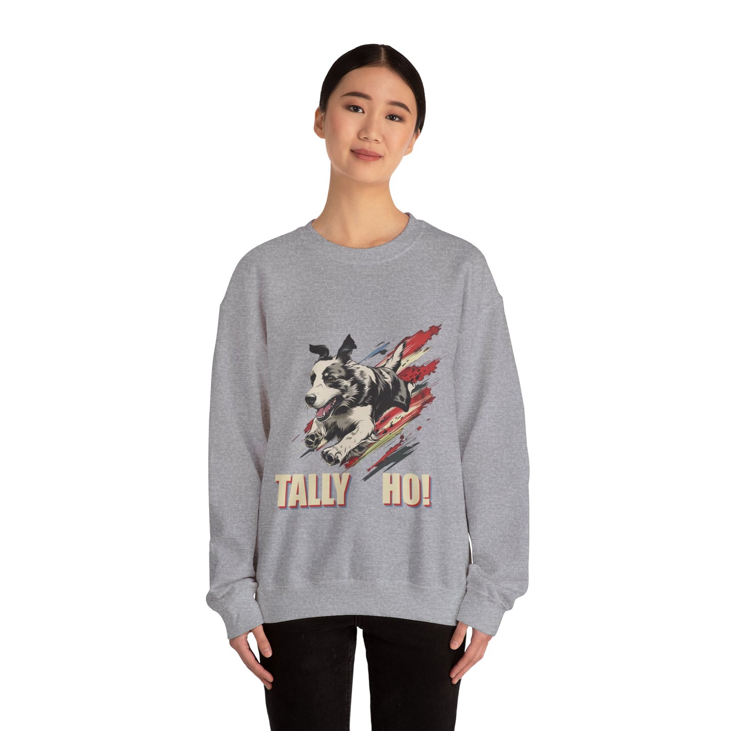 Border Collie: Tally Ho! A FastCAT Design - Unisex Heavy Blend Crewneck Sweatshirt