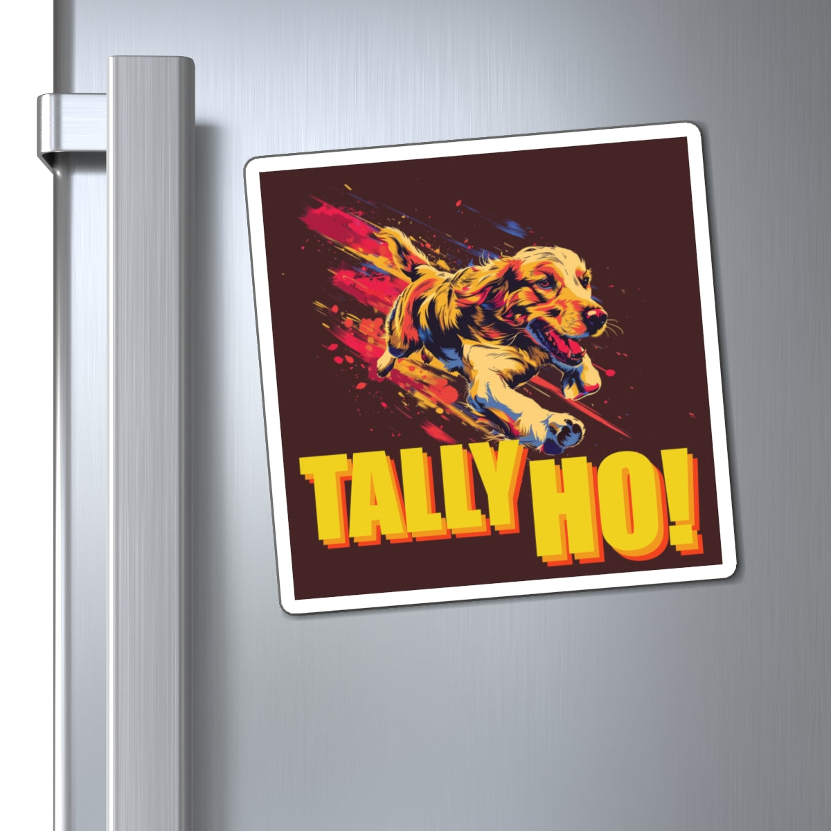 Golden Retriever: Tally Ho! Fast CAT  - Square Magnets