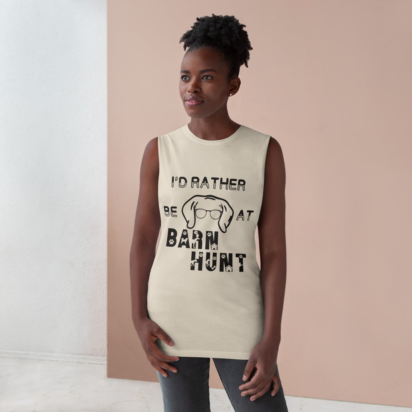 I'd Rather Be At Barn Hunt - Unisex Barnard Tank Top w/ Raw Armholes