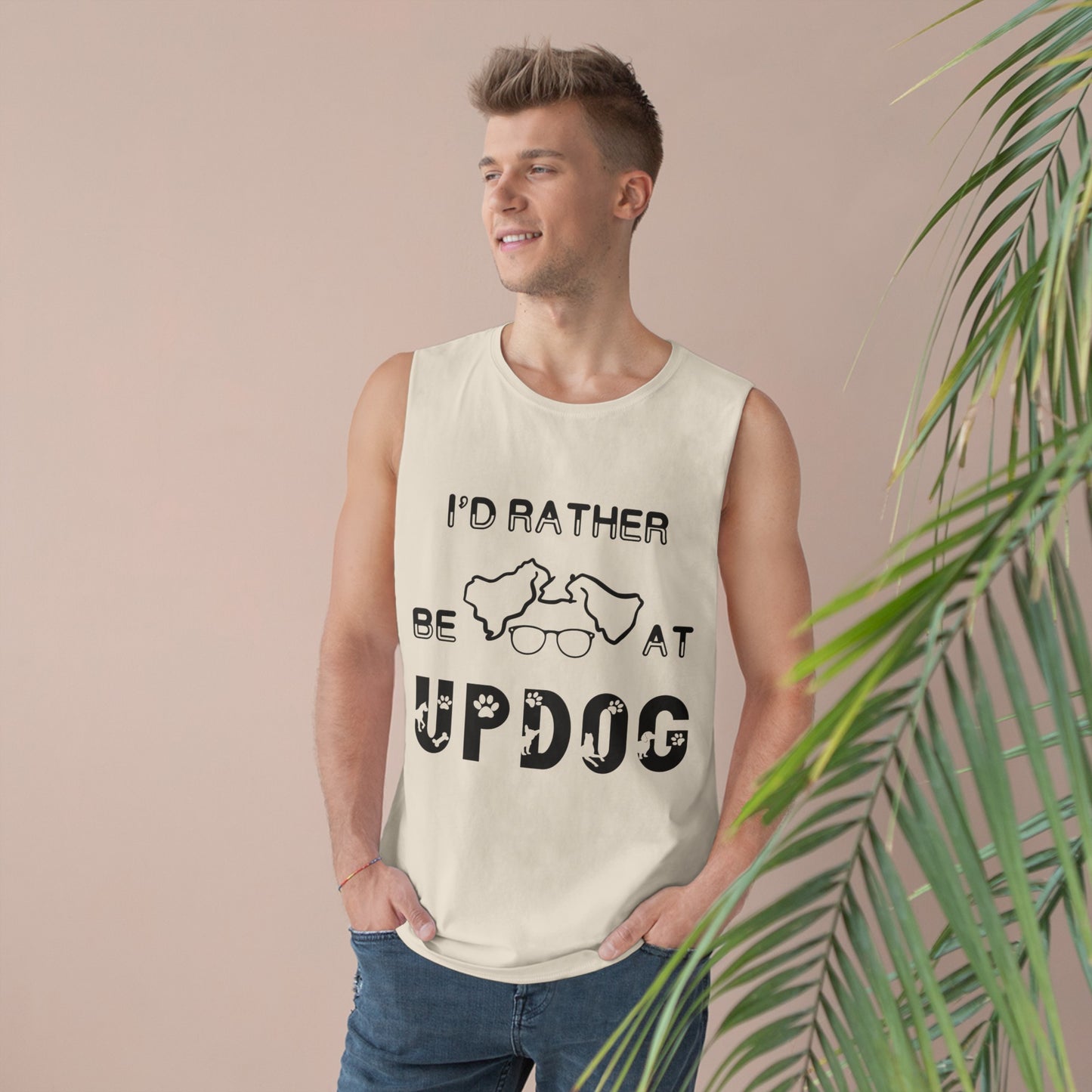 I'd Rather Be At UpDog - Unisex Barnard Tank Top w/ Raw Armholes